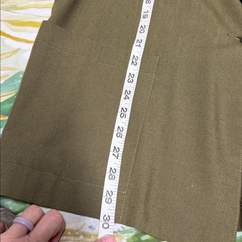 Vintage Sag Harbor Olive Green Short Sleeve blazer Jacket size 16